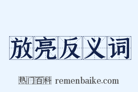 放亮反义词是什么意思的图片